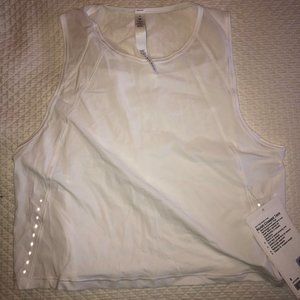 NWT Lululemon Cropped Sculpt Tank, White, Size 6